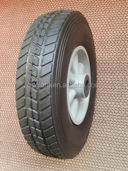 10 inch plastic rim semi-pneumatic solid rubber wheel for toys, hand trucks, tool carts