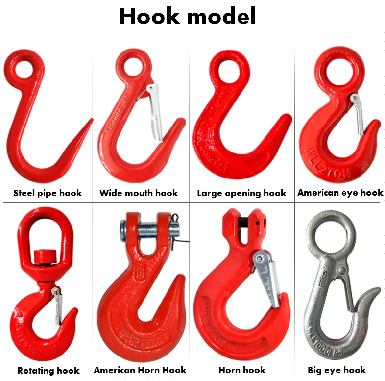 Ochoos 1Ton Steel Pipe Lifting Hook rebar Sharp Pointed Mouth Hook Rigging Hardware Forged Alloy Tube Hanging Big Mouth Opening 