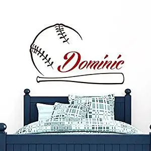 Baseball Name Wall Decal Boy Custom Personalized Boys Name Decor Vinyl Decal Baseball Kids Teens Boys Room Sports Wall Decal Nursery ZX263 by IncredibleDecals