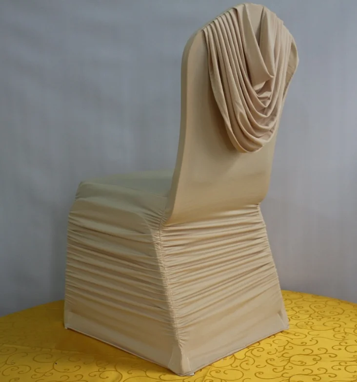 Draped Swag Back Pleated Wedding Spandex Chair Cover Buy Swag Back