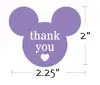 2.25'' x 2'' Mickey/Minnie Mouse Thank You Stickers | Mickey Stickers Thank You Labels with Heart for Birthday Baby Shower Party