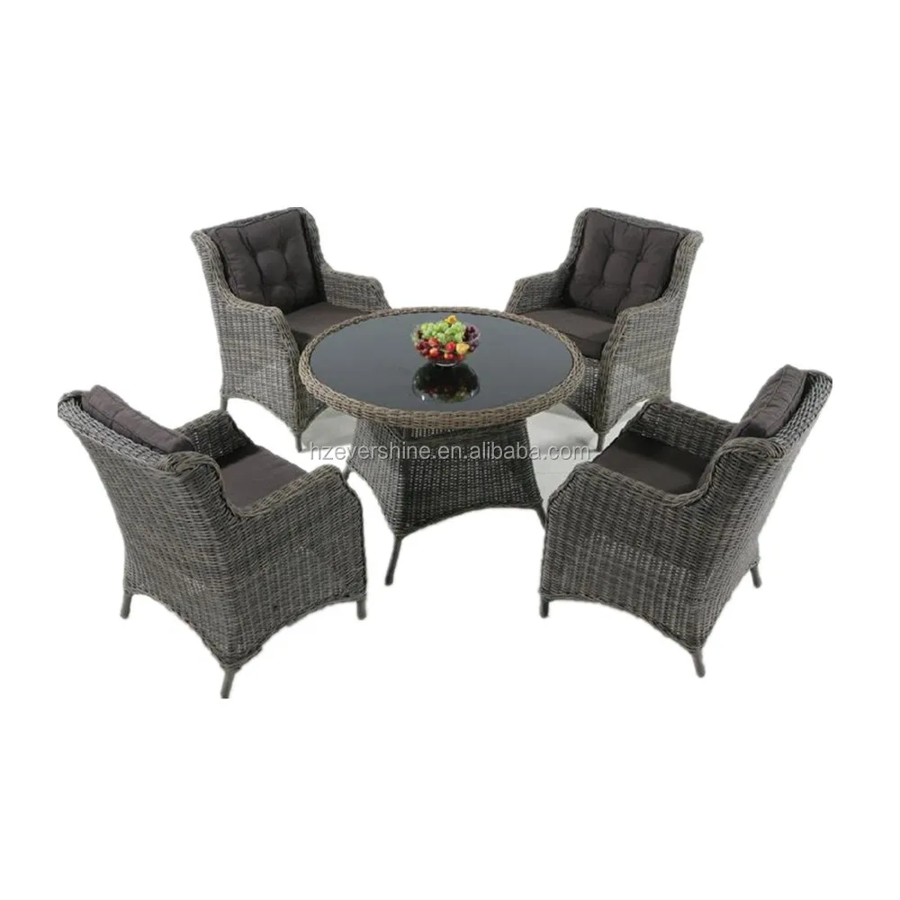 Outdoor Restaurant Pe Rattan Round Coffee Tables And Chairs Sets Buy