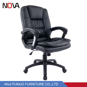 Anji Best Low Cost Double Leather Cushion Revolving Office Desk