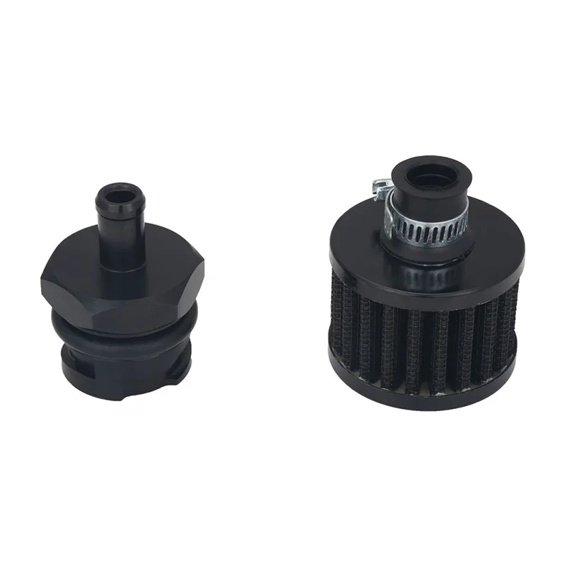 Auto Car Billet Aluminum Black Valve Cover Oil Cap With Breather Air