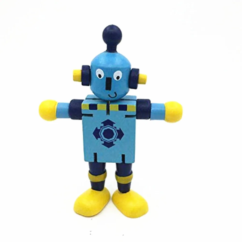 Hot Sale Green Wooden Children Toy Mini Robot