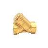 Forged Y-strainer brass check valve with SS304 filter