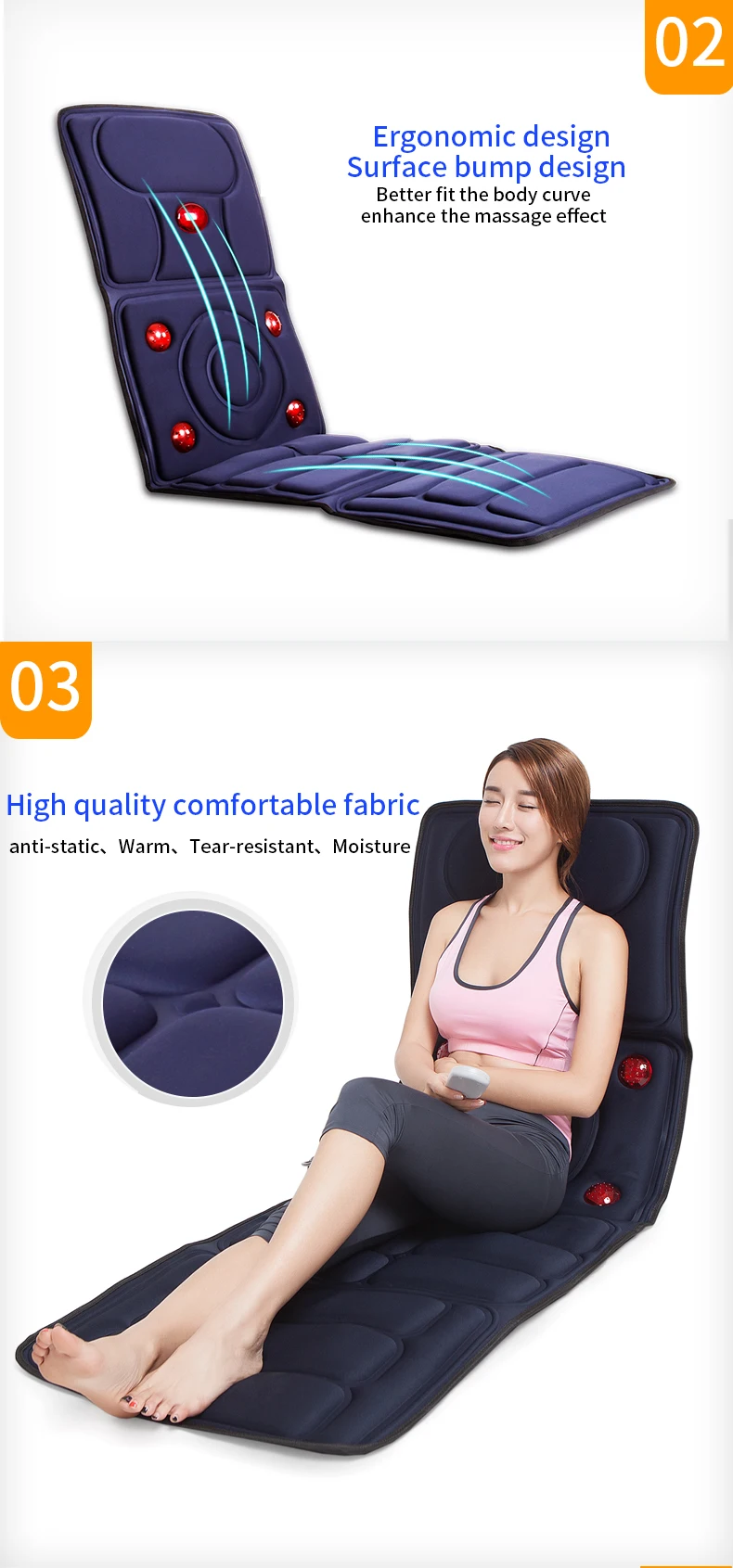 2018 Full Body Massage Mat Massage Mattress With Heat Vibration Beating