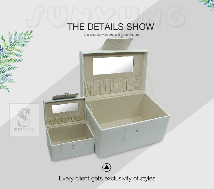 decorative cream storage trunk set of 2 with nice buckle