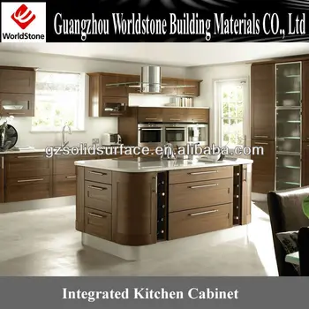 Terintegrasi Kabinet Dapur Dengan Permukaan Padat Akrilik Meja Terintegrasi Kabinet Dapur Dengan Permukaan Padat Akrilik Meja