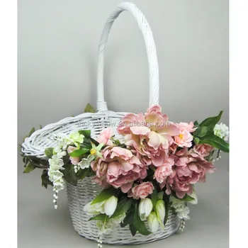 Rustic Style Calamus Beccarii Material Flower Basket For Garden