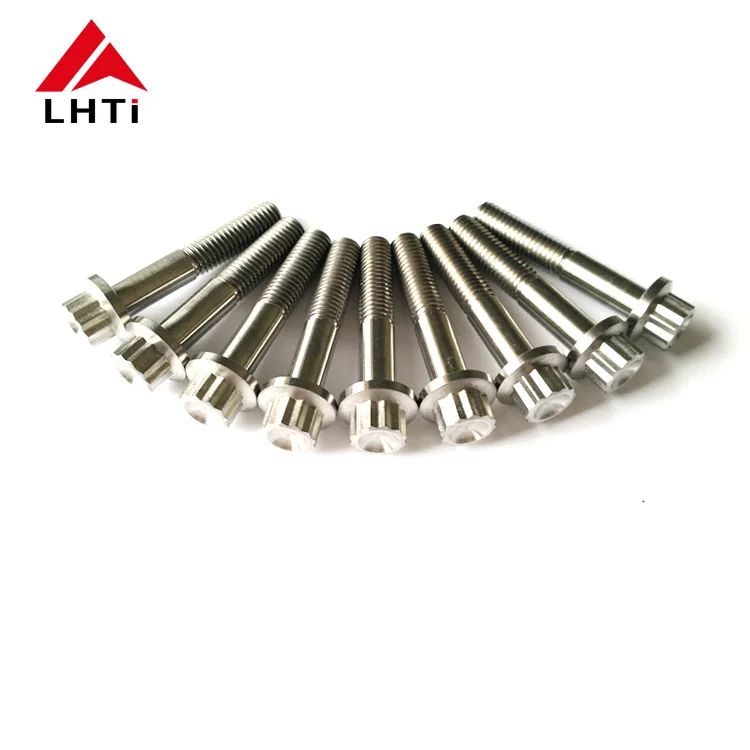 TI6Al4v GR5 M7 Titanium 12 point Flange Head Split Rim Bolt & nut for rim wheel