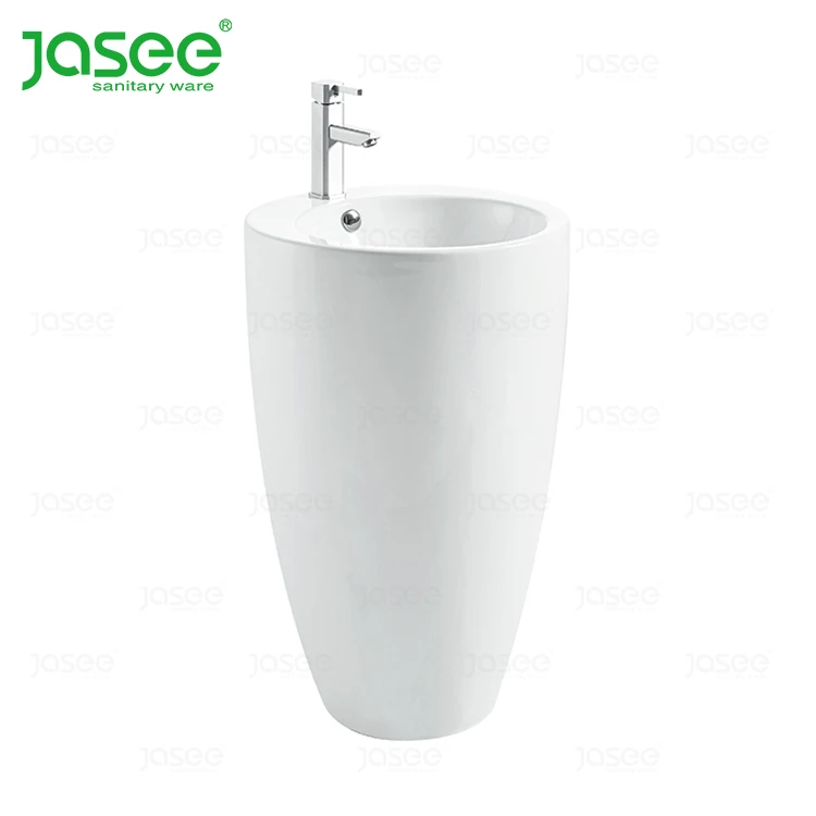 Foshan floor standing round circular bathroom face wash basin