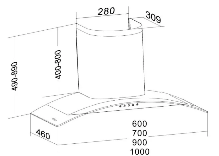 Kitchen Wall Exhaust Fan Stainless Steel Range Hood Alternator