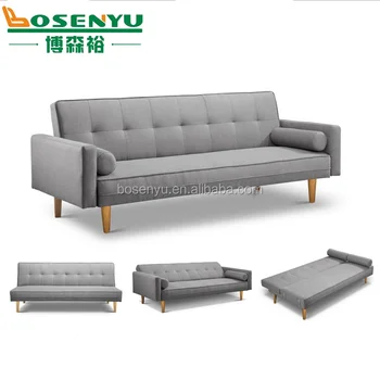 Three Seater Faux Linen Fabric Sofa Bed Grey Living Room Couch Three Seater Faux Linen Fabric Sofa Bed