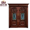 China latest design double open entrance solid wood door design