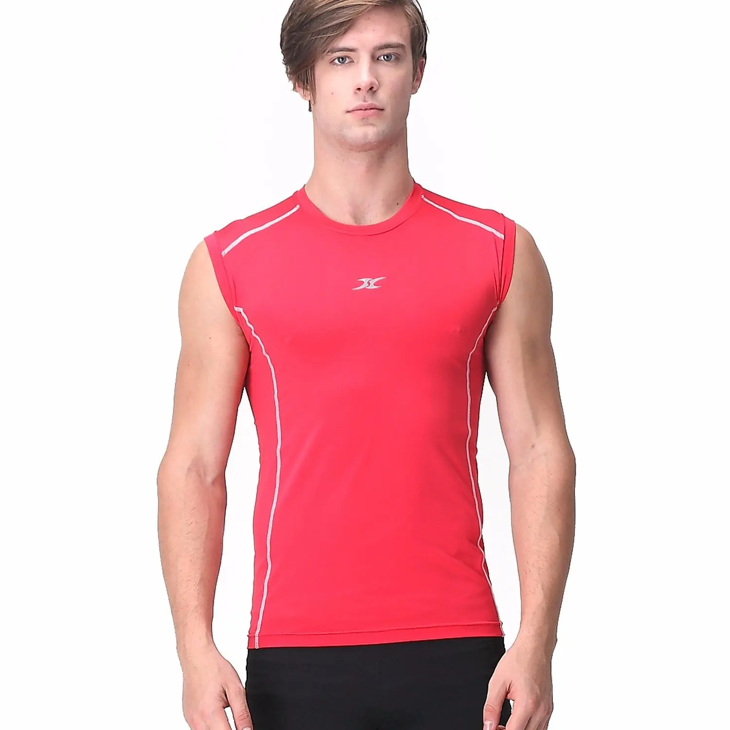 Red Plume Mens Muscle Tank Top Sleeveless T-Shirts Baselayer Tees Cool ...