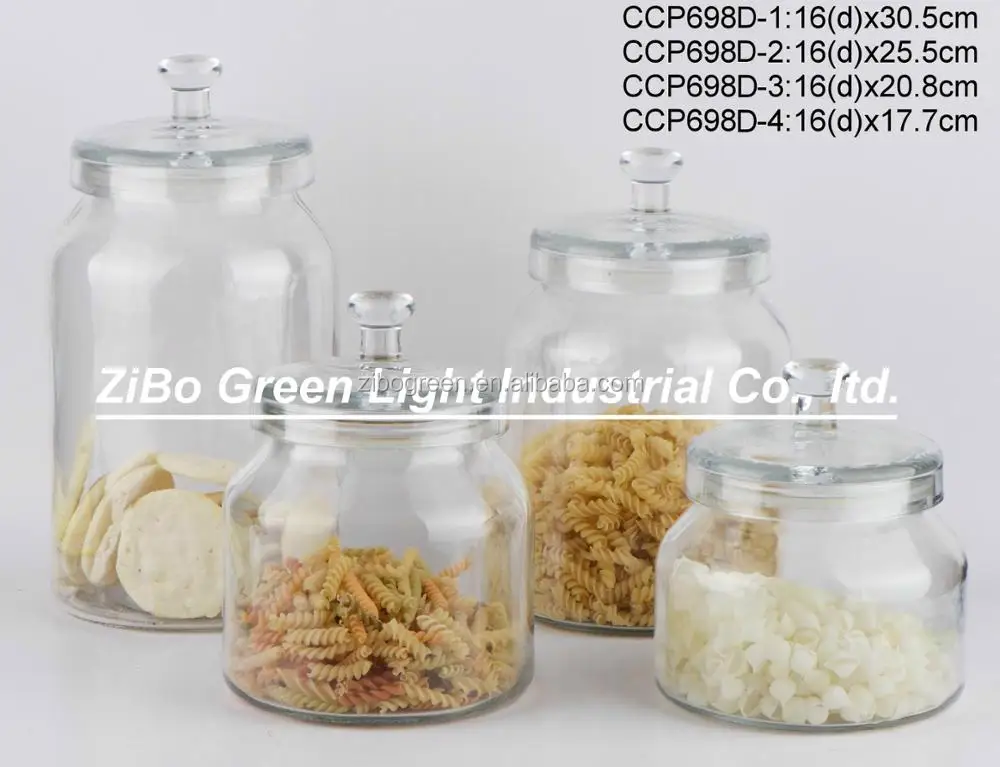 5.5l,3.8l,1.8l,1l Home Kitchen Clear Large Glass Cookie Jar With Glass Lid (ccp773) Buy Glass
