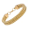 18K Gold 8.5" Stainless Steel Double Franco Chain Men Fashion Bracelet