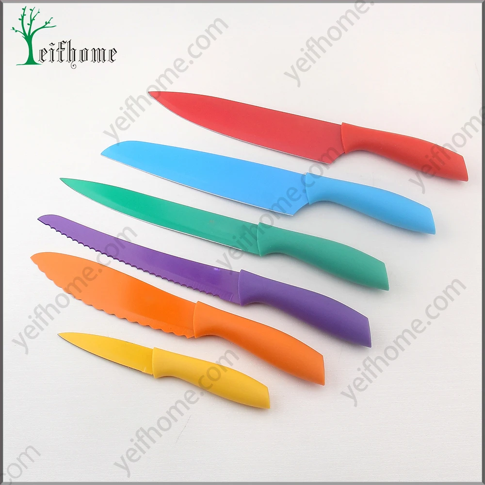 2017 Factory supply 6pcs non-stick coating knife set