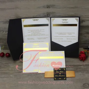 Royal Black Luxury Pocketfold Wedding Invitations With Small Rsvp Royal Black Luxury Pocketfold Wedding Invitations With Small Rsvp Cards