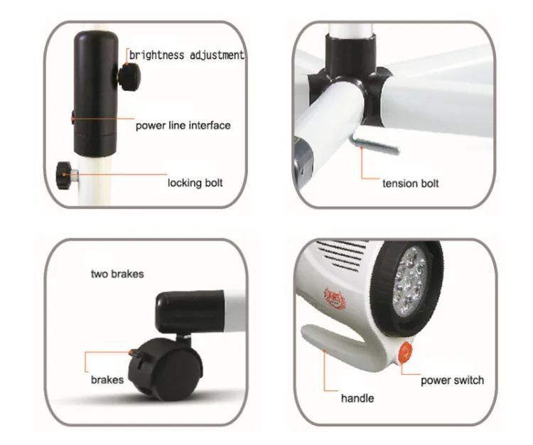 High quality LED examination light for hospital mobile LED examination light