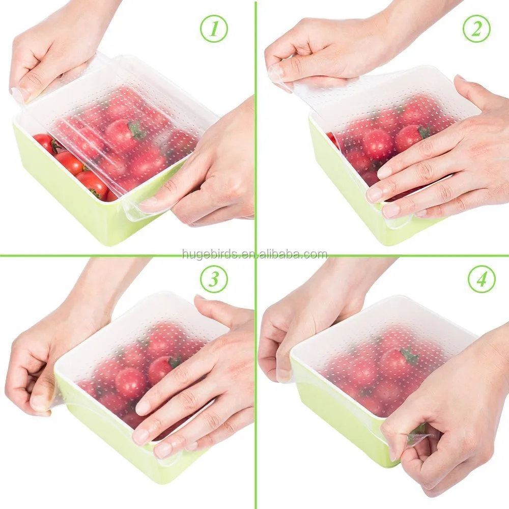 Bpa Free Reusable Ecofriendly Silicone Food Stretch Wrap Cling Film
