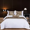 king size 400TC 100% cotton satin weave white hotel bed linen
