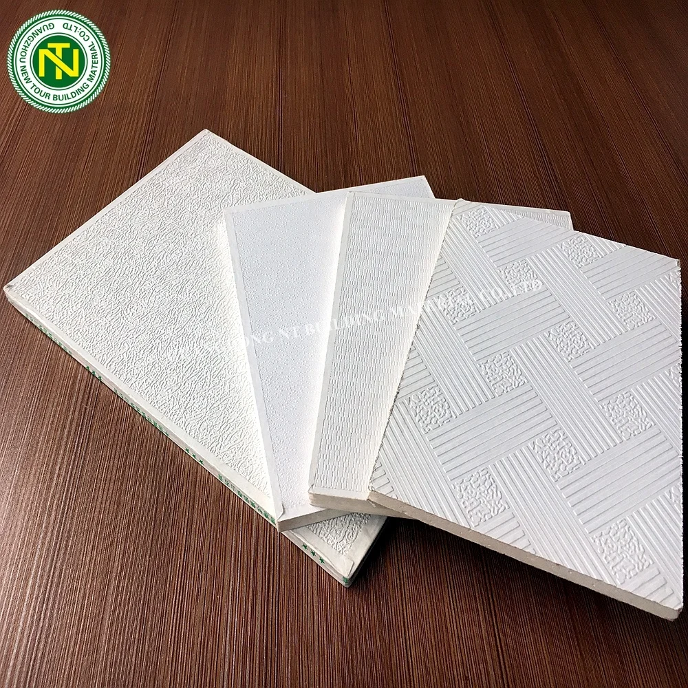 60x60 Gypsum Foil Back Pvc Laminated Gypsum Ceiling Tiles Gypsum Board