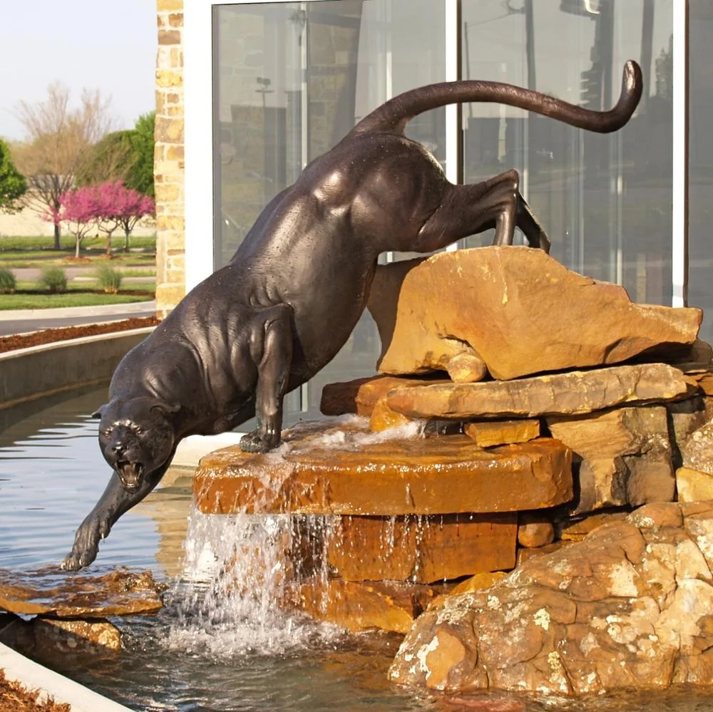 鮮やかな大きな動物の彫刻石の上に立っている鮮やかなブロンズの黒いパンサー像 Buy 大型の屋外動物彫刻 動物彫刻 大型動物彫刻 Product On Alibaba Com