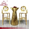 Latest Wedding furniture model titanium gold bar stools bar chairs