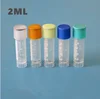 500pcs/lot 2ml Plastic flat screw test tube frozen cone bottom centrifuge sample