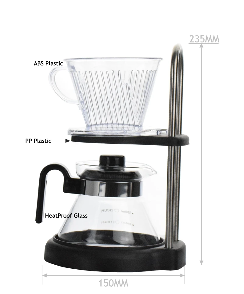 F811 Wholesale Stainless Steel Rack Drip Coffee Pot Plastic Percolators