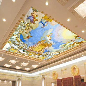 European Angel Painting Wallpaper Mural Suspended Ceiling Wallpaper