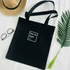 Cheap eco friendly custom various size and logo durable cotton fabric bag black clothing tote bags with custom printed logo