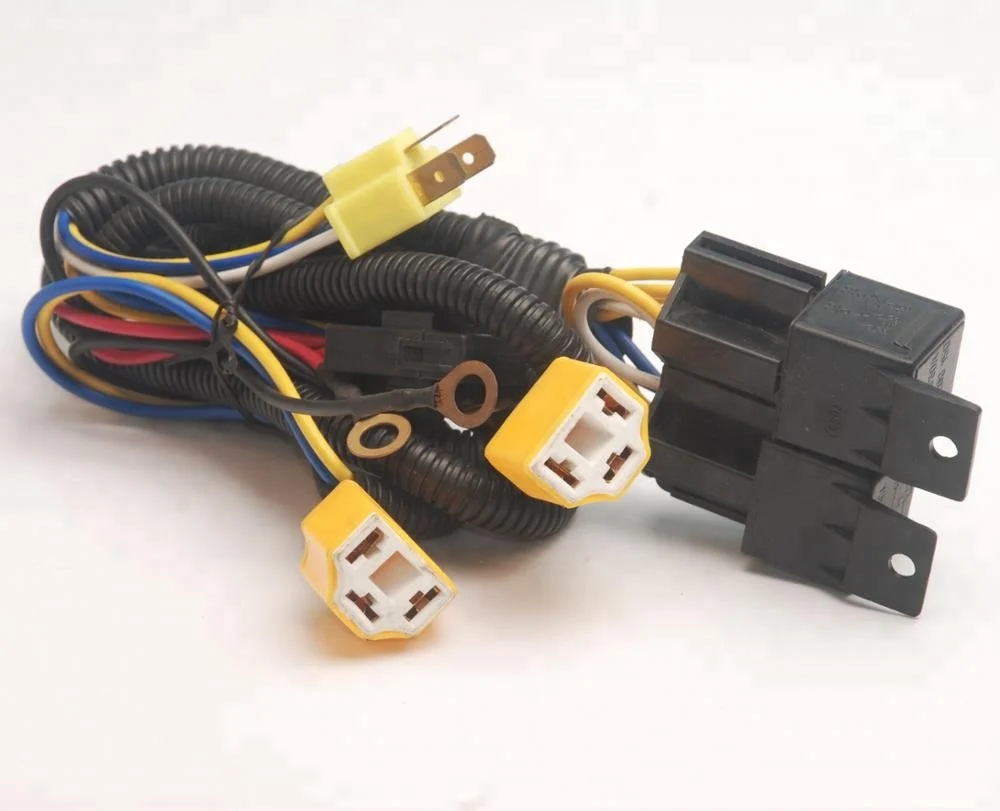 Custom Dual High Low Beam Headlight Relay Wiring Harness H4/9003 With High Heat Ceramic Plugs - ANKUX.COM