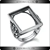 2018 New fashionable silver ring base 20*15*1mm square sterling silver ring base antique silver adjustable rings setting