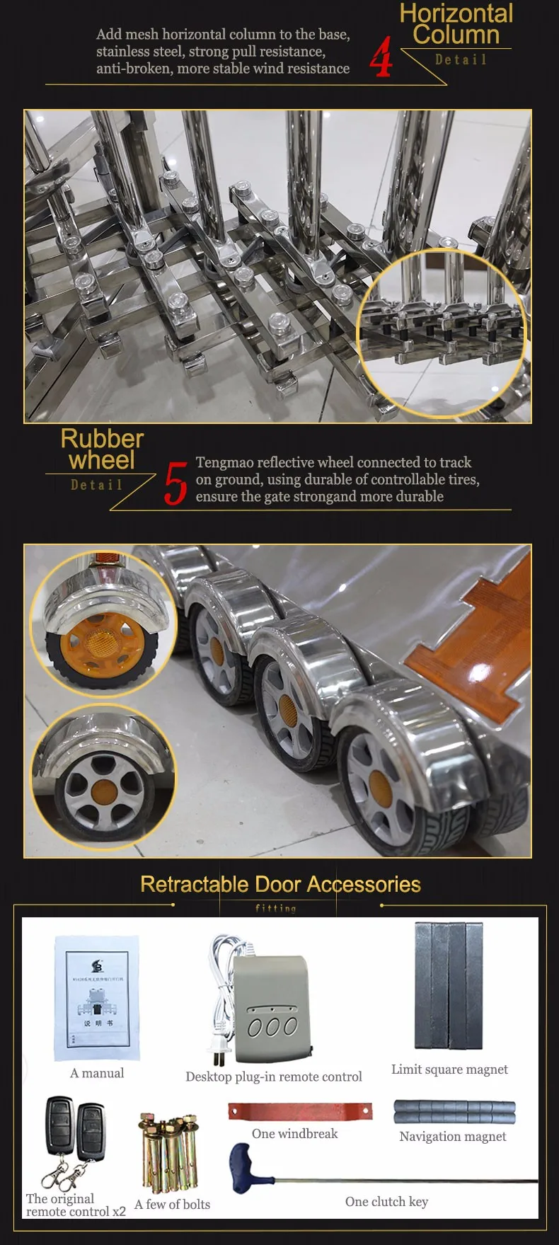 stainless steel automatic withstand wind gate electric building main gates J-1504