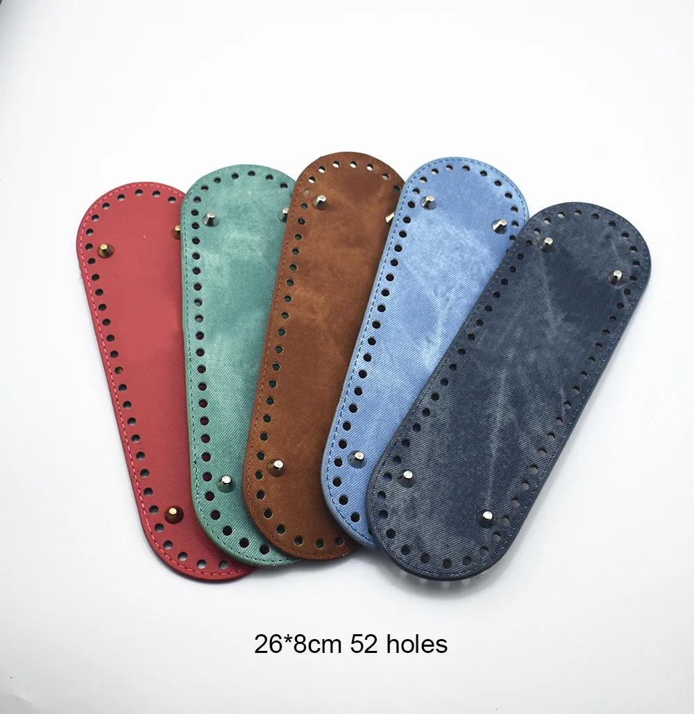 New Design Pu Leather Bag Bottom For Diy Handbag 26*8cm 52 Holes Flat Bag Bottom Buy Diy Bag