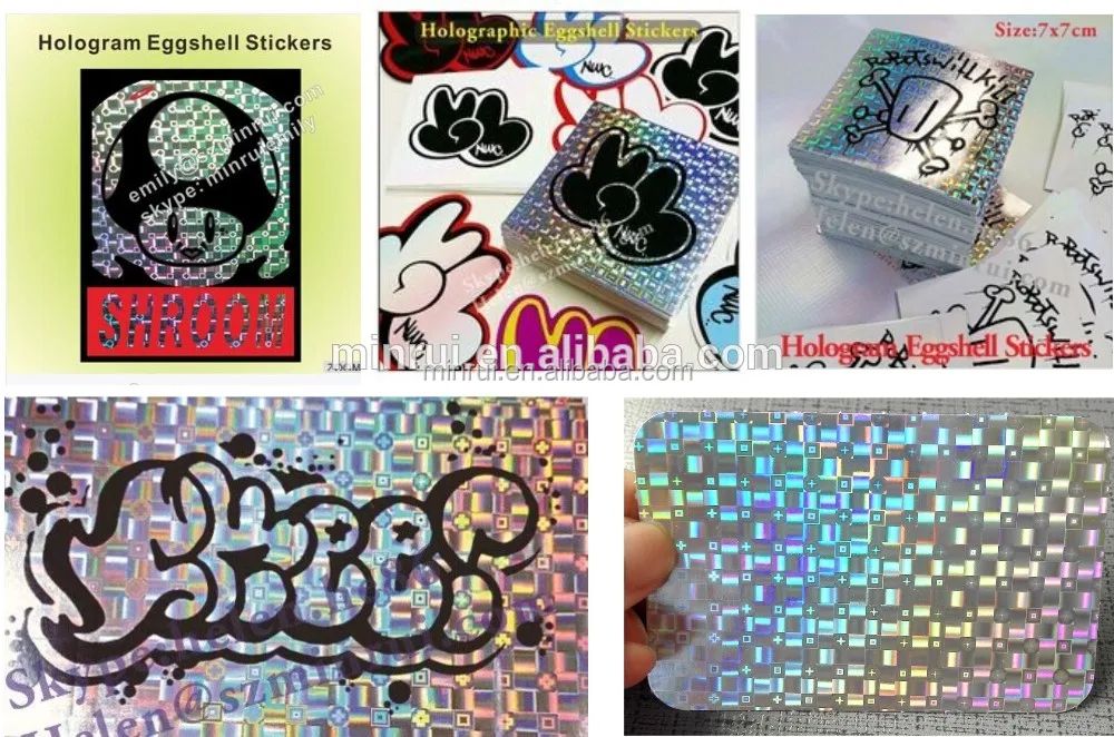 factory price self adhesive plain hologram ultra destructible vinyl