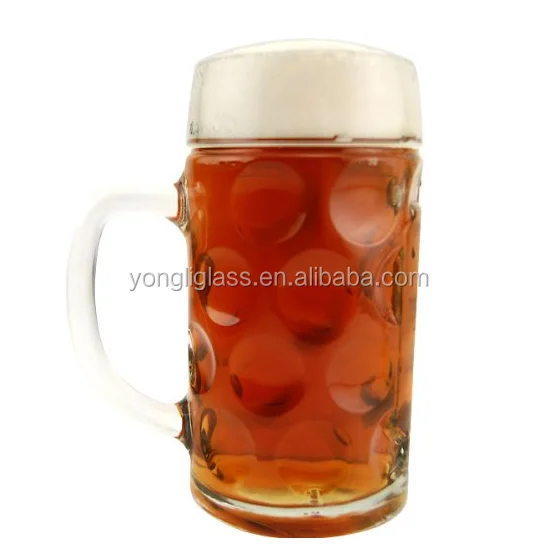 High quality big capacity 1000ml glass beer mugs,ideal big beer glasses for beer lovers