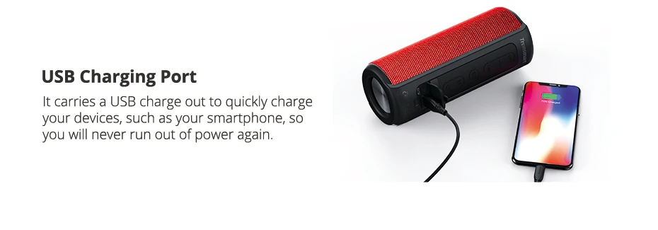 BT Speaker 40W Portable Speaker Deep Bass Soundbar with IPX6 Waterproof, Power Bank Function SoundPulse Tronsmart T6 Plus - ANKUX.COM