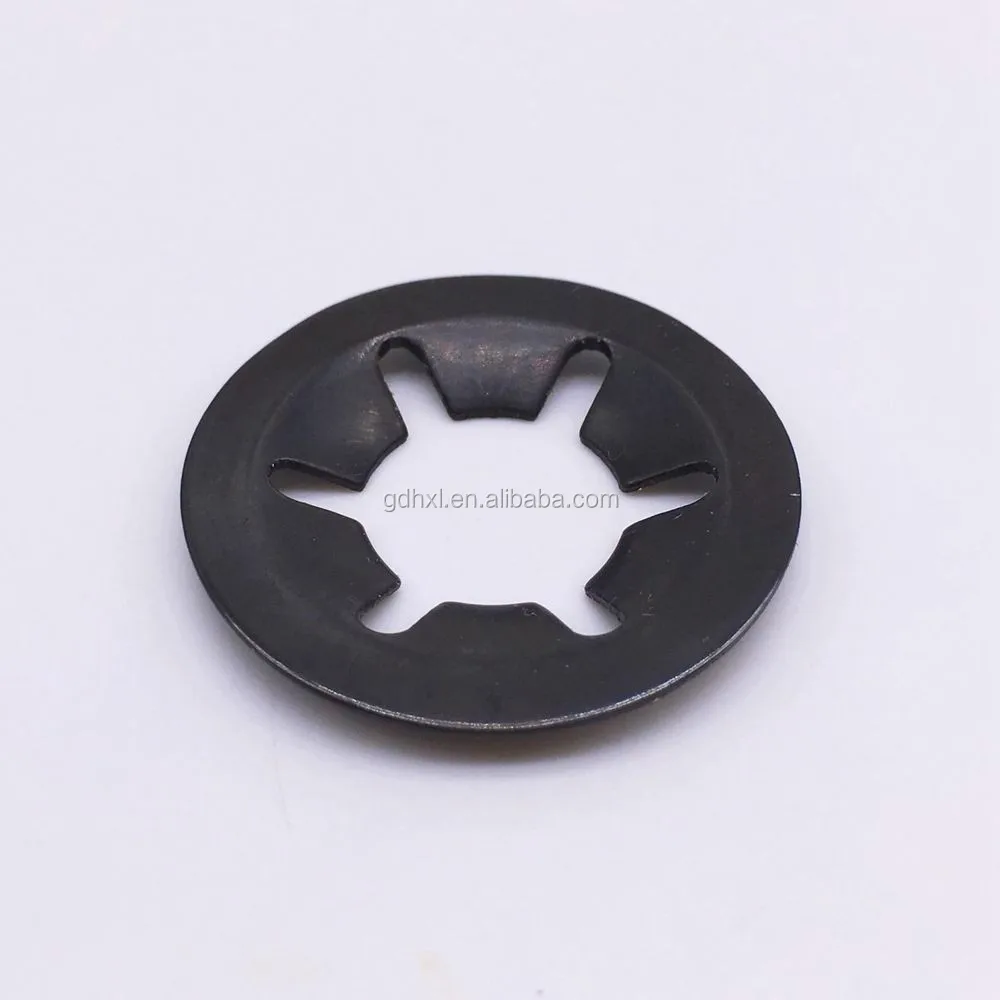 Black Oxide Steel Push On Fastener Starlock Retaining Washers For Shaft