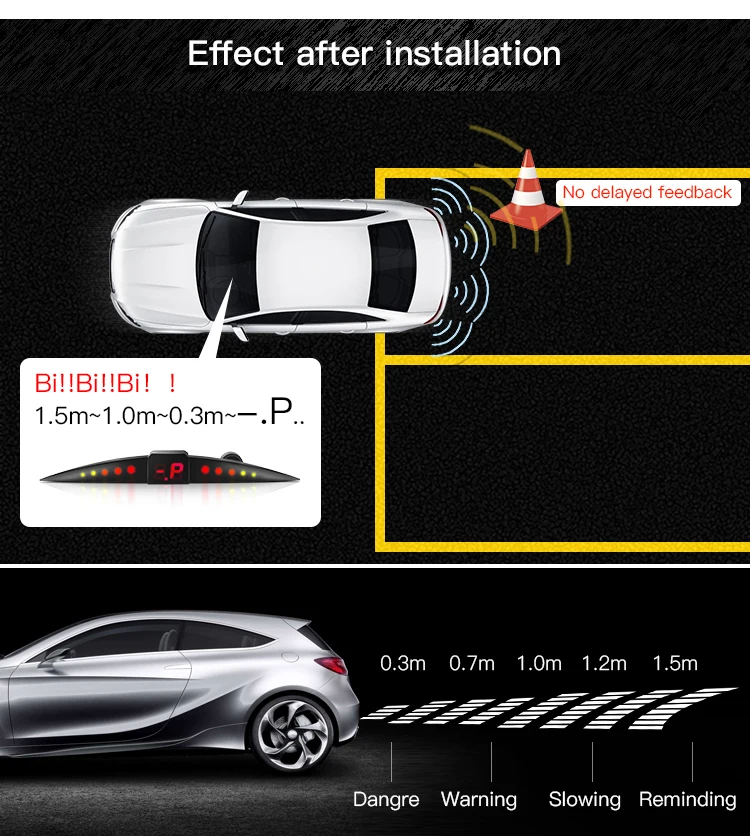 Hot Selling Car Accessories Blind Spot Electromagnetic Parking Sensor 8 Sensor Parking