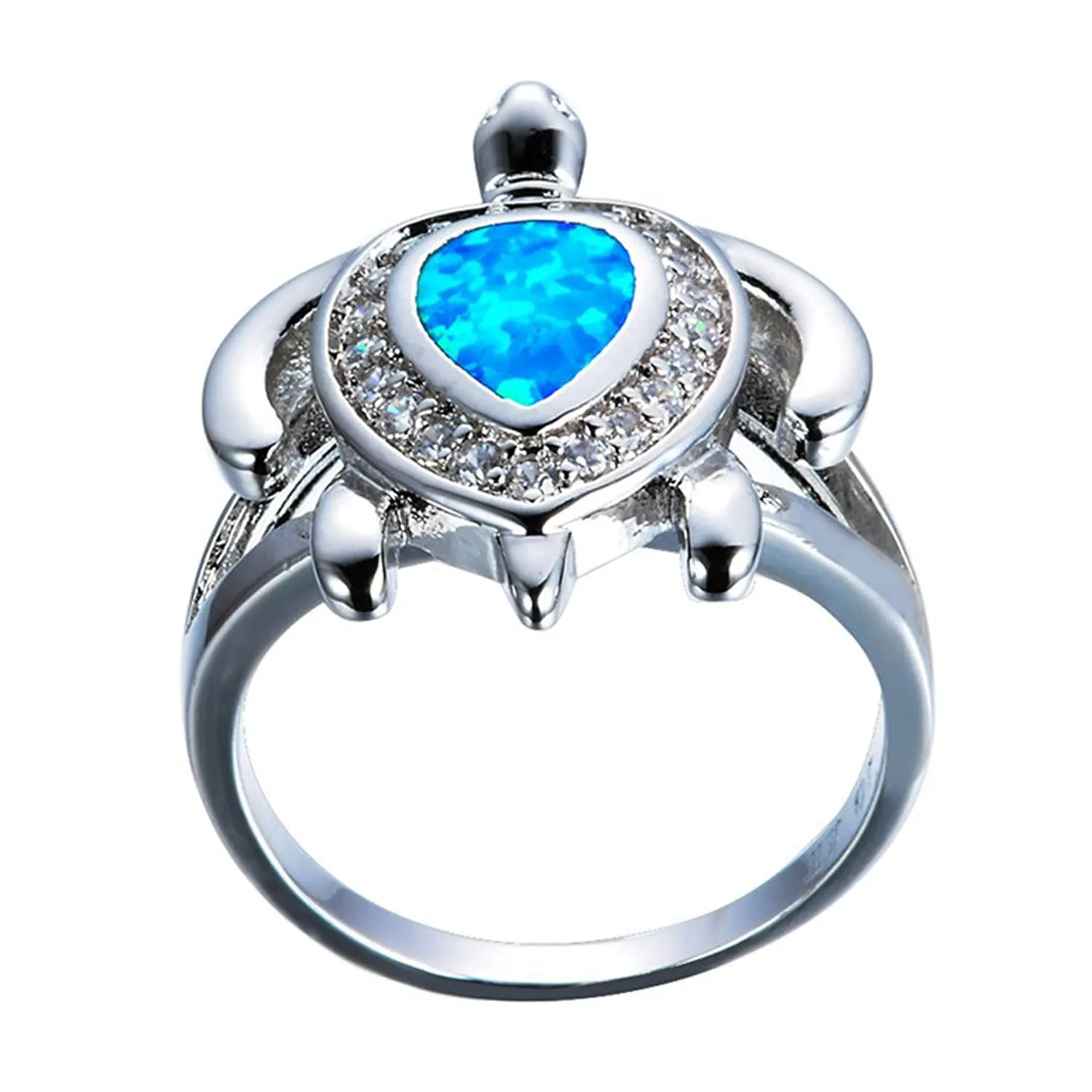 F/&T JEWEL White Blue Pink Fire Opal Fashion Jewelry Ring For Women Engagement Wedding Bridal Rings