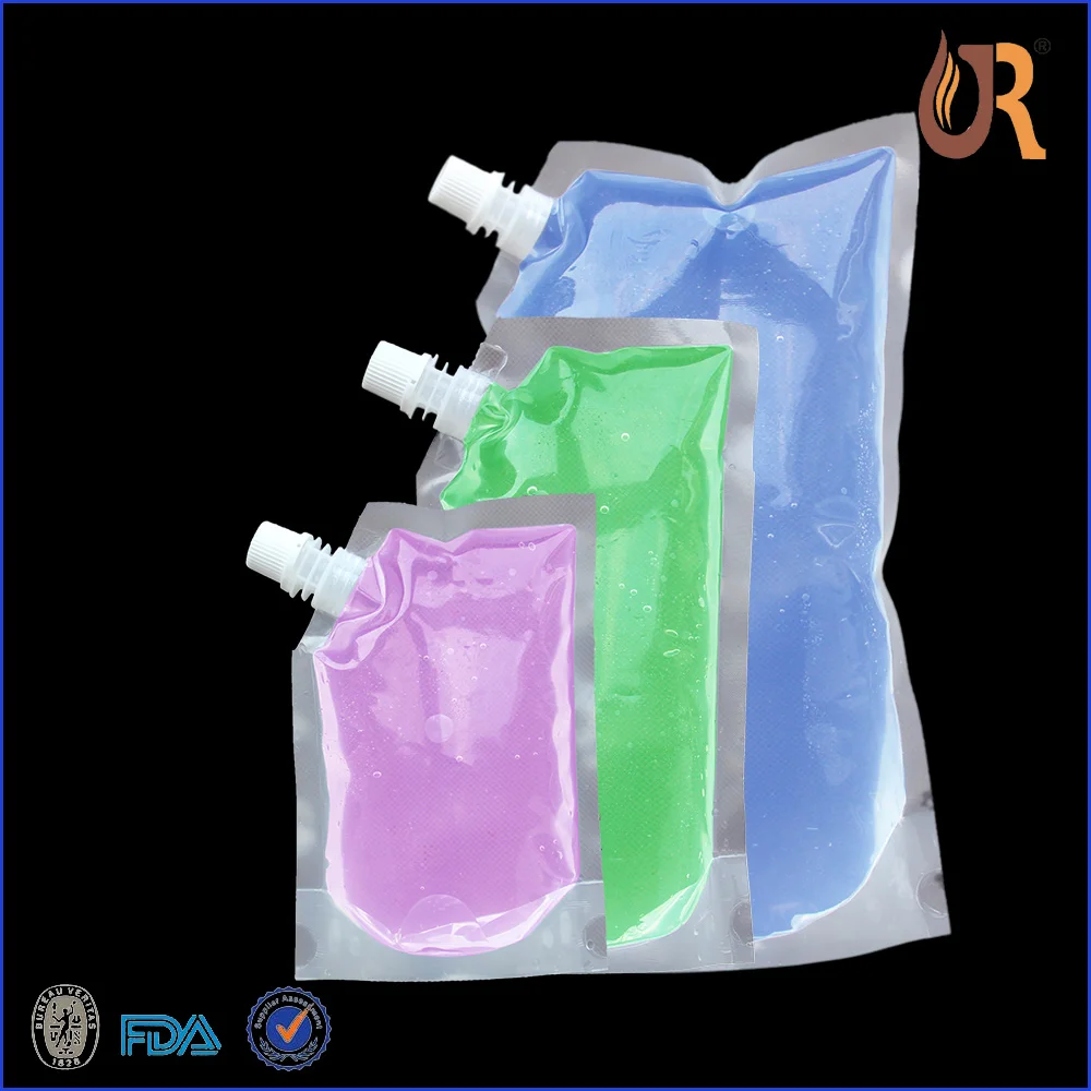 Custom Clear Disposable Flask Pouch With Spout/rum Runner Wine Flask