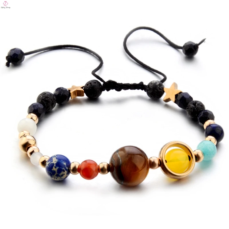 Outer Space Universe Galaxy Planets Natural Stone Bead Solar System Bracelet Buy Solar System Braceletnatural Stone Braceletplanets Bracelet