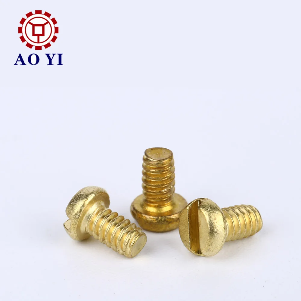 
Wholesale gold zinc round head plated slotted machine screws 