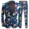 Custom Men's 2-Piece Floral Designer Printed Casual Suit