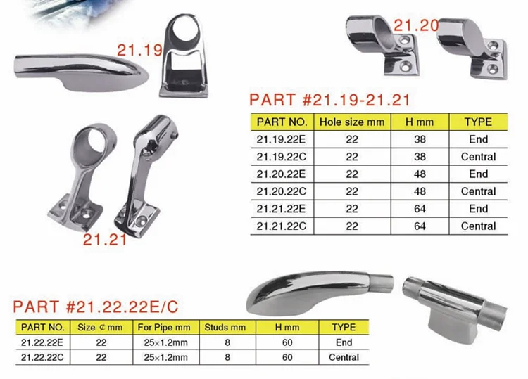 Marine Hardware Boat Railing Fittings 3 Way Pipe Railing Connector