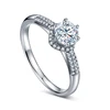 Factory outlet 18K White Gold Round Brilliant Cut E Colour Moissanites Ring